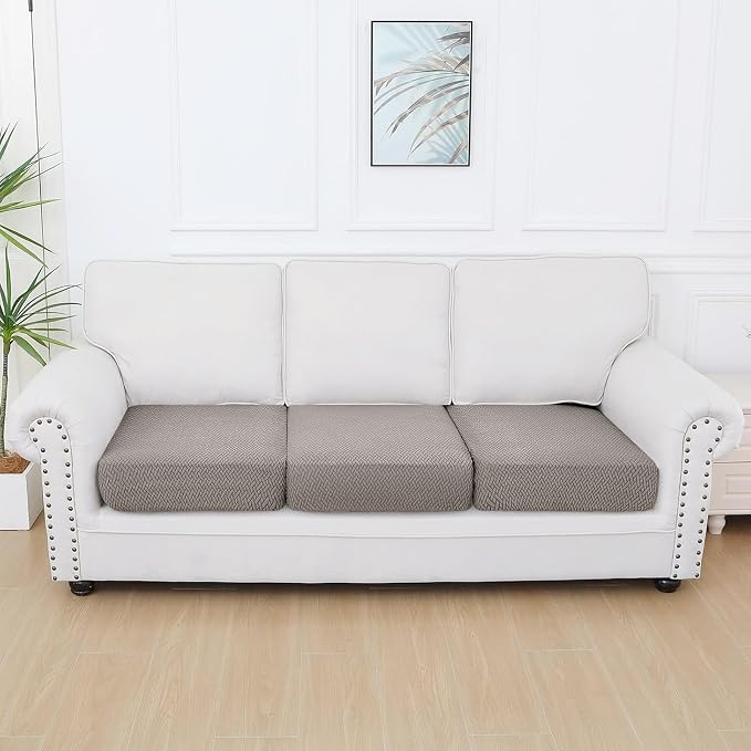 Smiry Waterproof Couch Cushion Covers, Stretch Jacquard Thick Sofa Cushion - Image 5