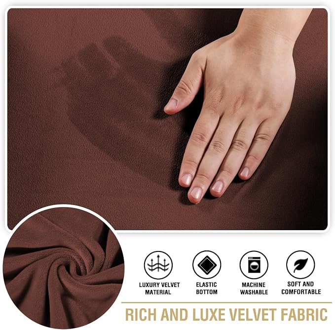 H.VERSAILTEX Stretch Velvet 2 Piece T Cushion Sofa Slipcovers - Image 5