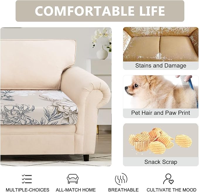 SearchI Stretch Printed Sofa Couch Cushion Covers Replacement Chair Cushion - Image 4