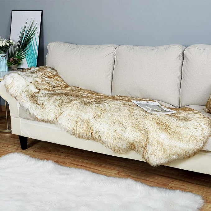 Carvapet Luxury Soft Faux Sheepskin Chair Cover Seat Cushion Pad Plush Fur Area by Carvapet