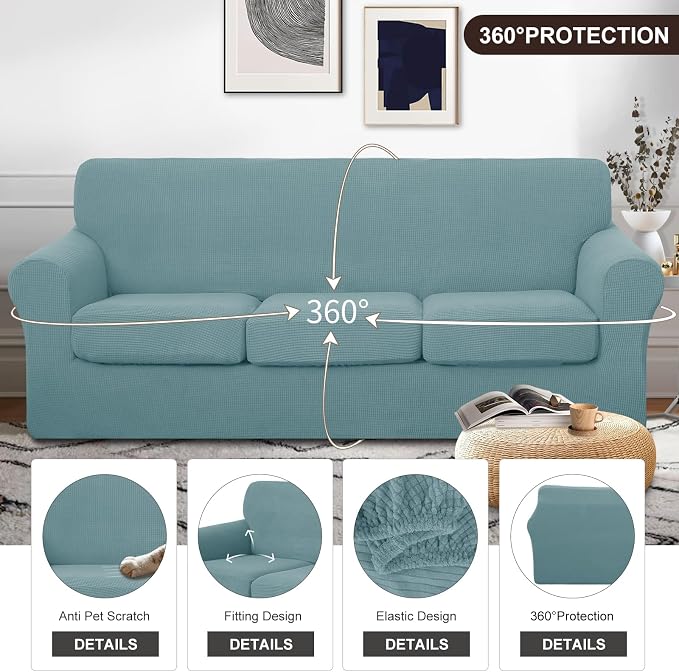 U-NICE HOME 4 Pieces Stretch Couch Cover Sofa Cover Washable Sofa Slipcover - Image 4