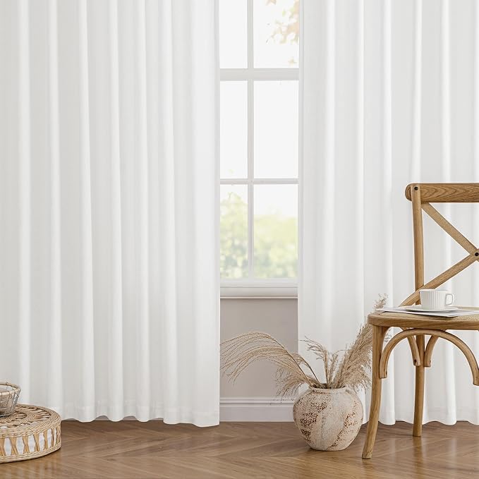 MIULEE Non-See-Through Privacy Linen Curtains 2 Panels, Light Filtering Window - Image 7