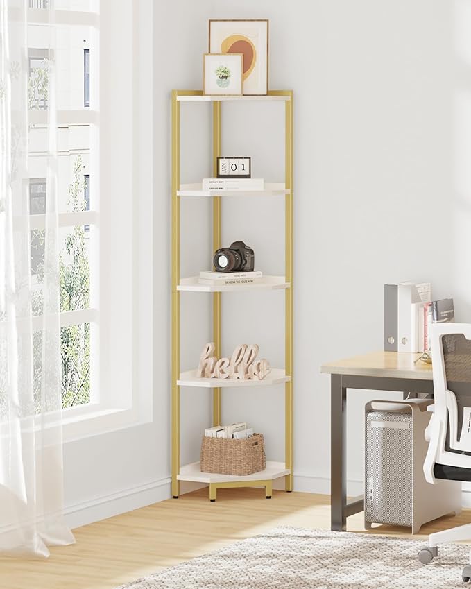 Hzuaneri Corner Shelf Stand, Corner Bookshelf, Storage Standing Shelf Unit - Image 7