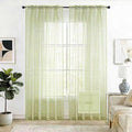 SpaceDresser Check Sheer Curtains 90 Inches 2 Panels Set, Rod Pocket Plaid by SpaceDresser