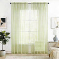 SpaceDresser Check Sheer Curtains 108 Inches 2 Panels Set, Rod Pocket Plaid by SpaceDresser