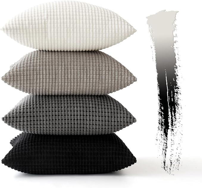 MIULEE Timeless Neutral Pillow Covers 22x22 Inch Set of 4 Mid Century Modern - Image 6