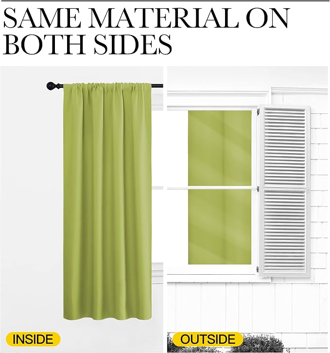 NICETOWN 2 Panels Blackout Curtains, Rod Pocket Window Curtains Room Darkning - Image 5