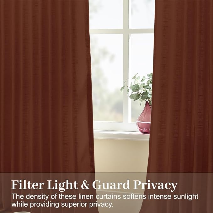 IVAPUPU Pinch Pleated Linen Curtains 96 Inches Long - Image 3