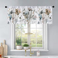 Farmhouse Kitchen Curtains Watercolor Flowers Design by BrilliStar