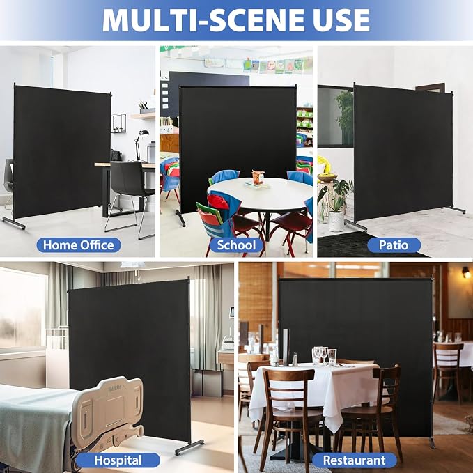 Room Divider, 73x75in Large Single Panel Privacy Screen - Image 7