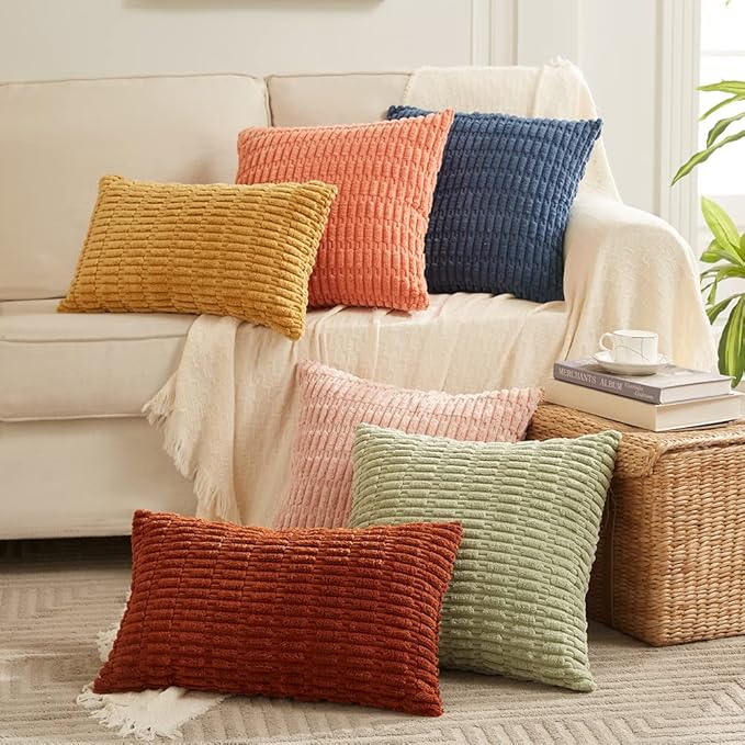 Fancy Homi 4 Packs Dusty Blue Decorative Throw Pillow Covers 20x20 Inch - Image 7