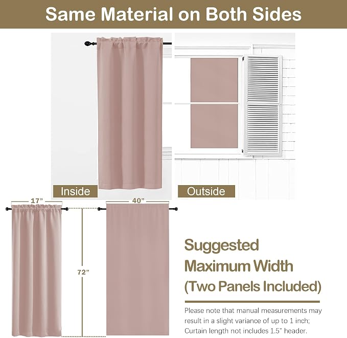 OVZME Blush Pink Blackout Curtains - Image 2