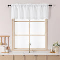 Chyhomenyc White Valance for Windows, Light Filtering Textured Small Kitchen by Chyhomenyc