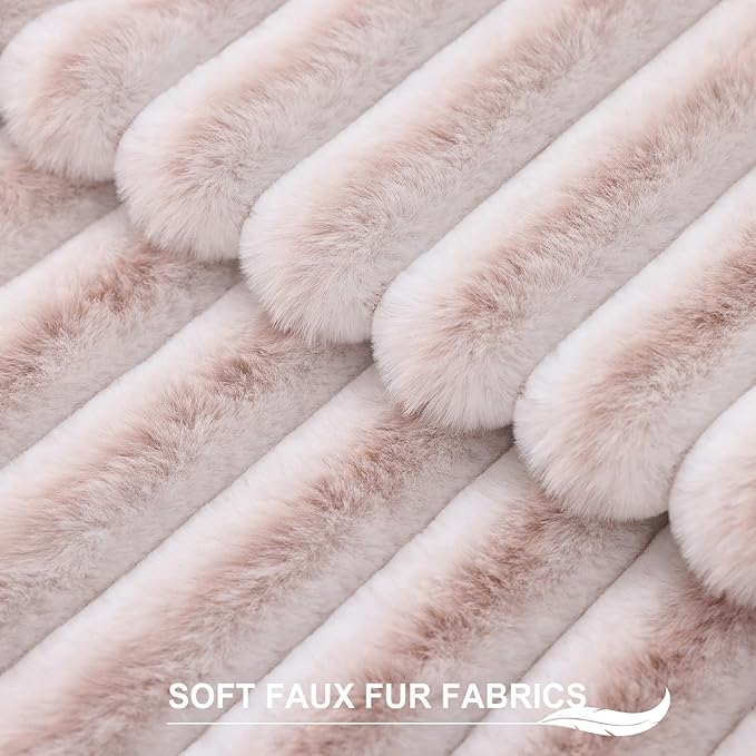 Pallene Faux Fur Plush Throw Pillow Covers 20x20 Set of 2, Luxury Soft Fluffy - Image 2