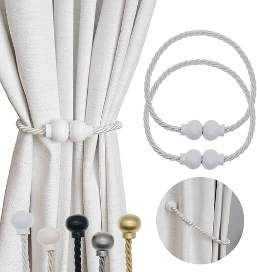 2 Pack Magnetic Curtain Tiebacks Modern Handmade Rope Curtain Tie Backs by HIASTRA