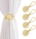 AULEEP Magnetic Curtain Tiebacks, 4 Pack Magnetic Crystal Decorative Drapes by AULEEP