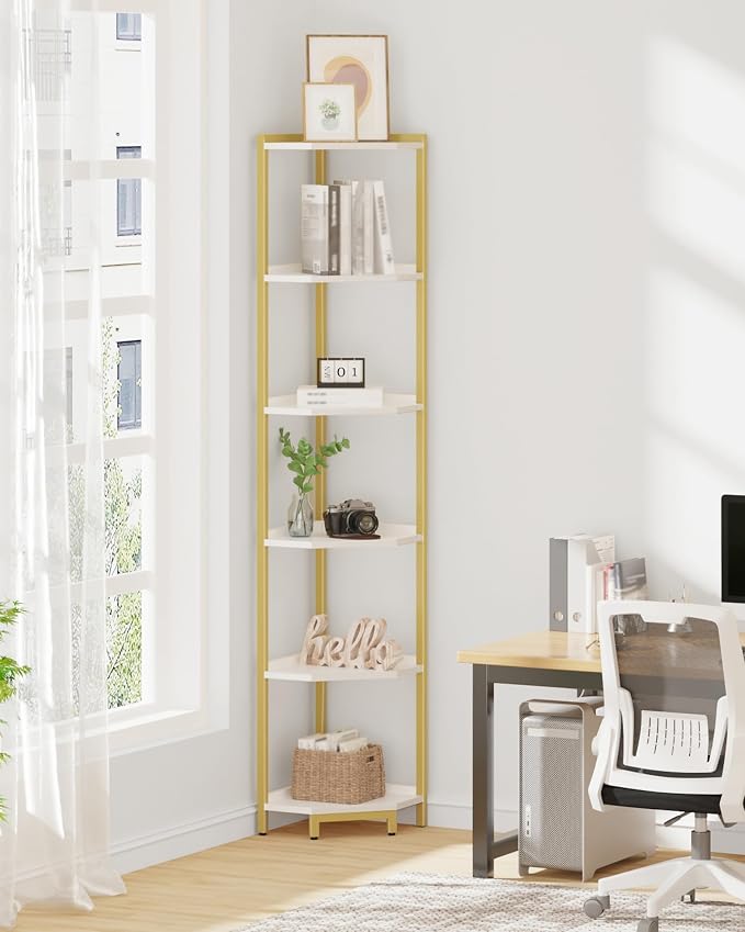 Hzuaneri Corner Shelf Stand, Corner Bookshelf, Storage Standing Shelf Unit - Image 7