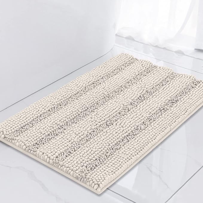 Turquoize Chenille Bath Rugs Shaggy Non Slip Bath Mat 17 x 24 Extra Soft by Turquoize