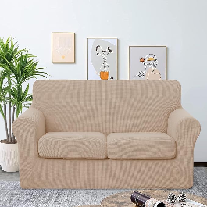 U-NICE HOME 3 Pieces Stretch Loveseat Couch Cover Sofa Cover Washable Sofa - Image 2