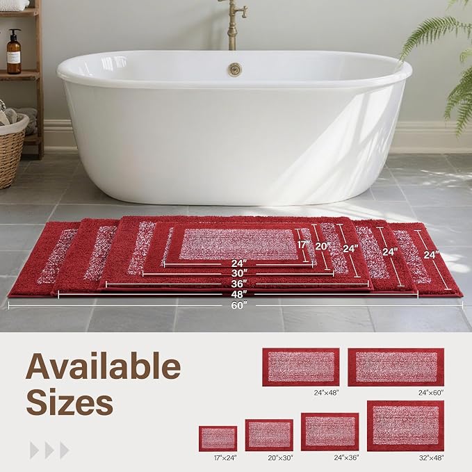 Bathroom Rugs 30x20 Non Slip Washable, Soft Absorbent Quick Dry Mats - Image 6