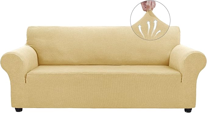 Asnomy Couch Covers for 3 Cushion Couch Stretch Sofa Covers Slipcovers by Asnomy