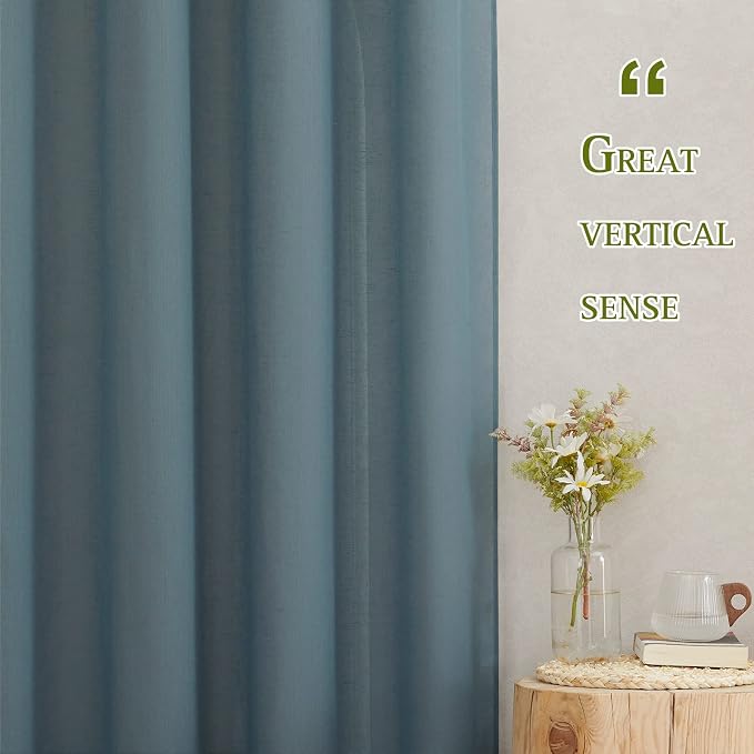 NICETOWN Linen Blend Semi Sheer Curtains, Grommet Top Privacy - Image 6