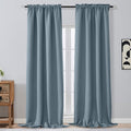 OVZME Stone Blue Blackout Curtains 108 Inches Long 2 Panels, Solid Light by OVZME