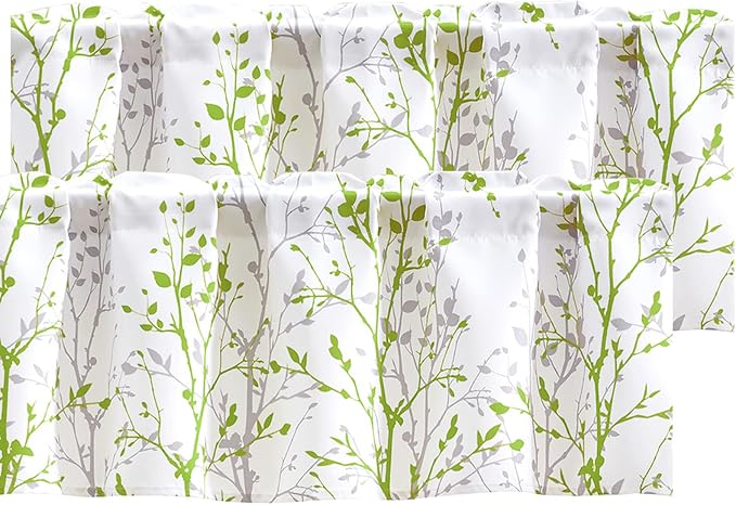 Luvyohmee Kitchen Valances for Windows, Sage Green Valance Curtains, Tree by Luvyohmee