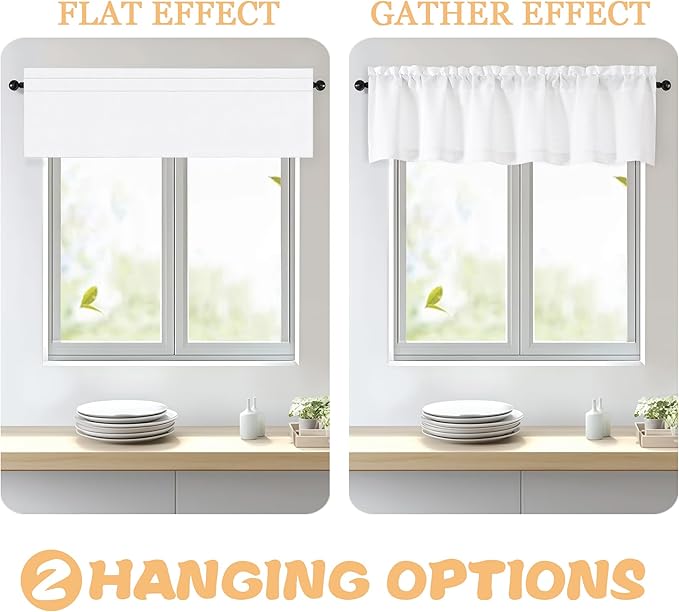 OWENIE White Valances for Windows 1 Pcs, Light Filtering Textured Farmhouse - Image 5