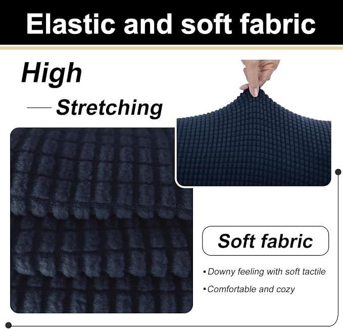 U-NICE HOME 3 Pieces Stretch Loveseat Couch Cover Sofa Cover Washable Sofa - Image 6