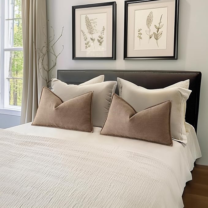MIULEE Pack of 2 Coco Brown Decorative Lumbar Pillow Covers 12x20 Inch Soft - Image 5