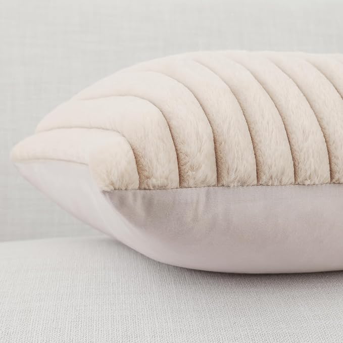 Pallene Faux Fur Plush Throw Pillow Covers 26x26 Set of 2, Luxury Soft Fluffy - Image 7