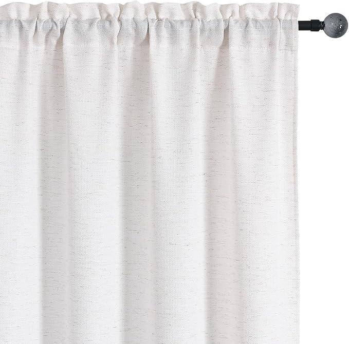 Chyhomenyc Bennet Natural Linen Curtains 84 Inch Length 2 Panels Set, Faux by Chyhomenyc