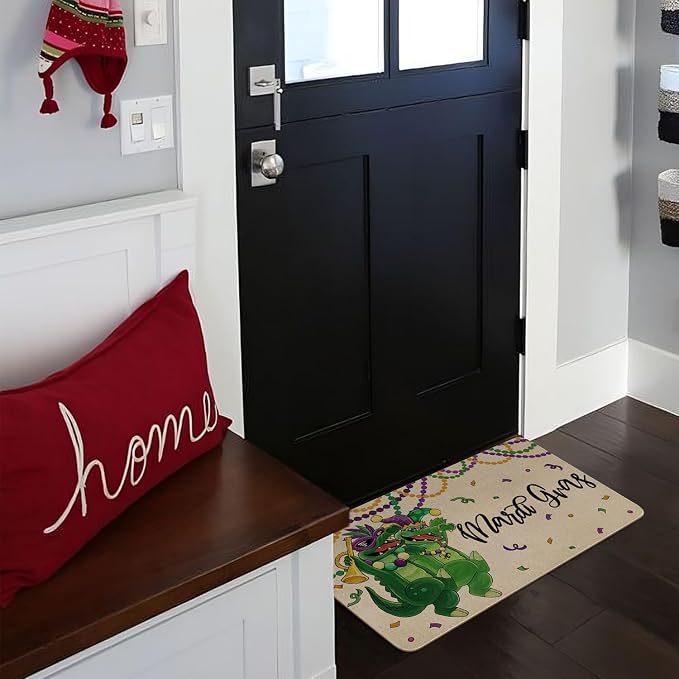 Mardi Gras Door Mat, Entryway Front Porch Welcome Mat - Image 4