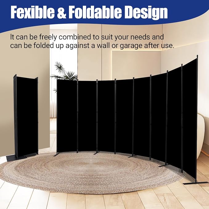 Room Divider and Folding Privacy Screens 8 Panel, 14.67 Ft Wide Partition Room - Image 4