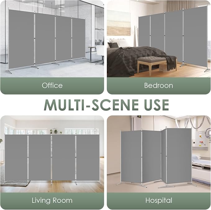 RANTILA 4 Panel Room Divider, 6 Ft Tall Folding Privacy Screen Room Dividers - Image 6
