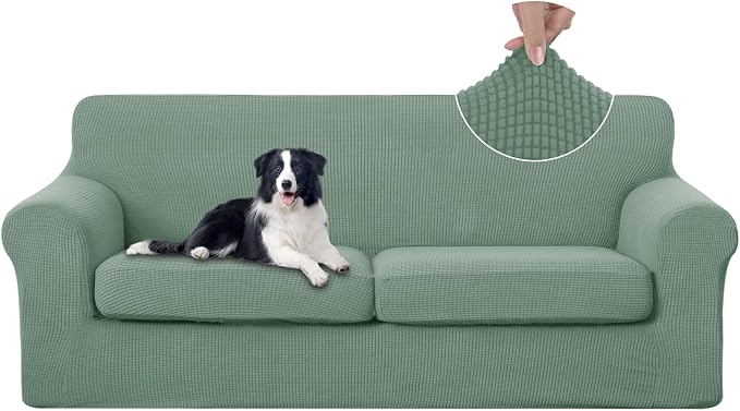 U-NICE HOME 3 Pieces Stretch Couch Cover Sofa Cover Washable Sofa Slipcover by U-NICEHOME