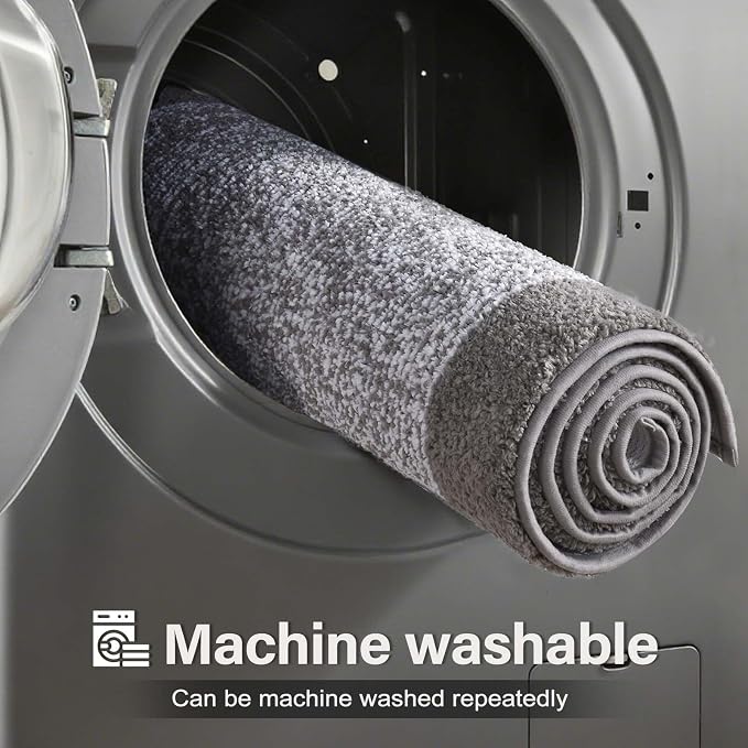 36x24 Large Bathroom Rugs Washable Non Slip, Light Grey Bath Mat - Image 9