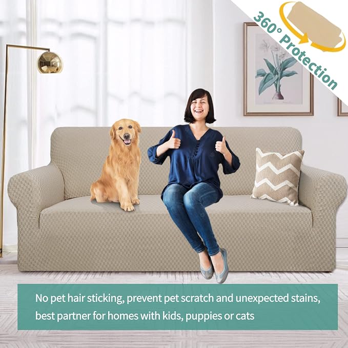 YEMYHOM Couch Cover Latest Jacquard Design High Stretch Extra Large Sofa Covers - Image 2