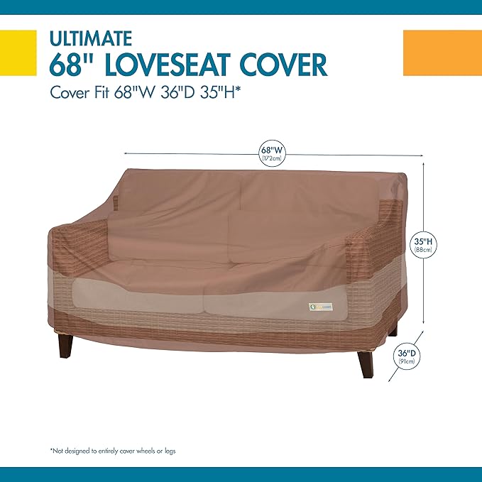 DUCKCOVERS Ultimate Waterproof Patio Loveseat Cover, Durable Outdoor Sofa Cover - Image 3