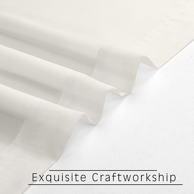OVZME Ivory Sheer Curtains 84 Inch Length 2 Panels - Image 5