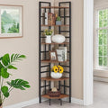 HOMISSUE Corner Shelf, 6 Tier Tall Narrow Bookshelf 76.9", Industrial Corner by Homissue