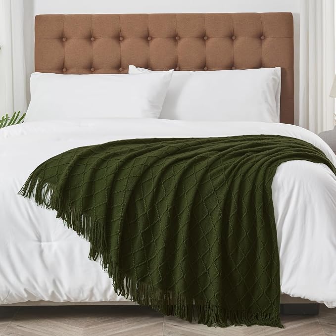 inhand Knitted Throw Blankets for Couch and Bed, Soft Cozy Knit Blanket - Image 3