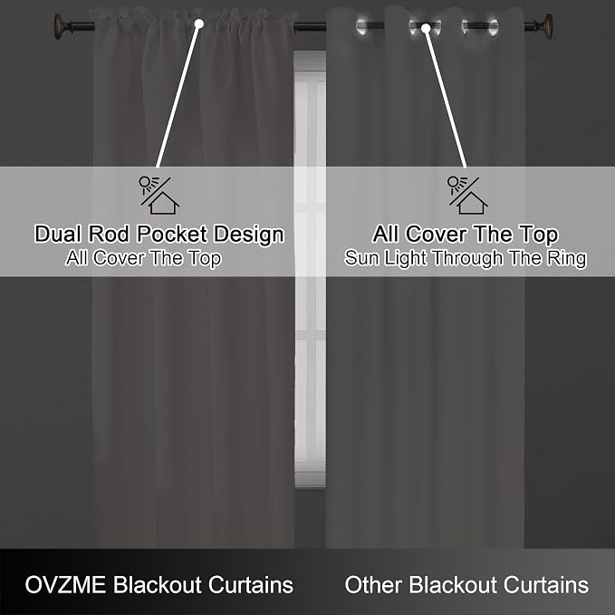 OVZME Natural Room Darkening Curtains - Image 6