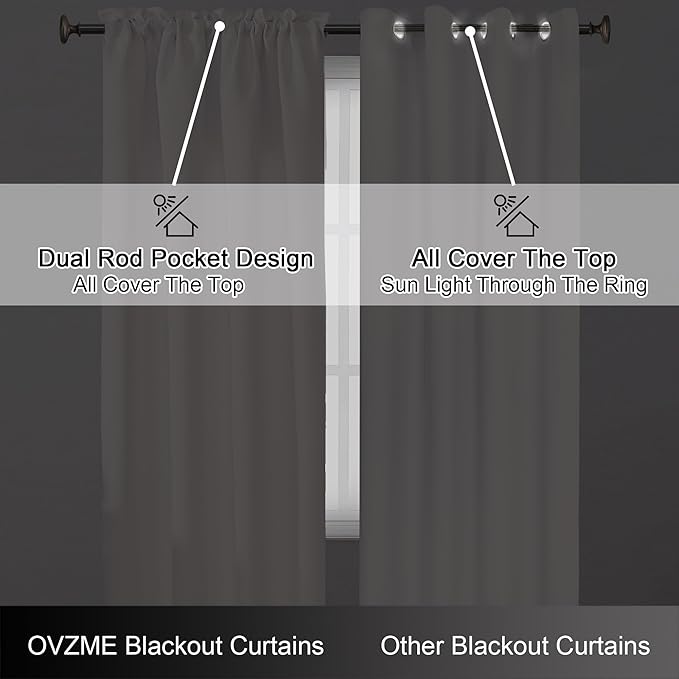 OVZME Natural Room Darkening Curtains - Image 6