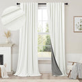 Ivory 100% Blackout Curtains 96 Inches Long 2 Panels Farmhouse Style Bedroom by Pitalk