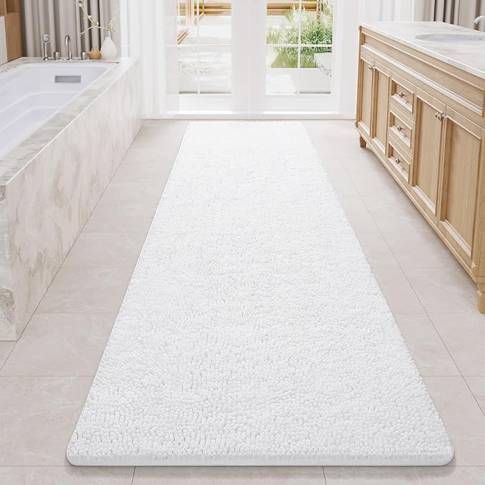 LOCHAS Luxury Bathroom Rug Shaggy Bath Mat 24 x 80 Inch, Washable Non Slip Bath by LOCHAS