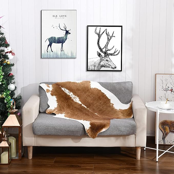 BENRON Small Cowhide Rug, Faux Cow Hide Rugs - Image 4
