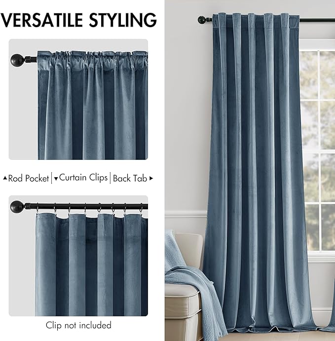 MIULEE Velvet Curtains 108 inches - Image 2