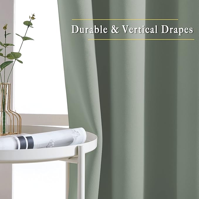 NICETOWN 66 inch Sage Green Curtains - Image 5
